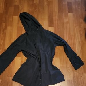 Eileen Fisher Black Hooded Trench Coat